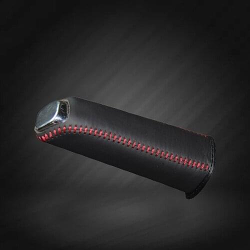 Car Hand Brake Covers Top Layer Leather Case for Buick Regal GS 2012 Handbrake Grips Cover Auto Genuine Leather Handbrake