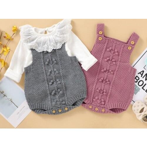 Baby Knit Romper Newborn Knitted Baby Clothes Autumn Winter Sleeveless Baby Girl Romper Cotton Baby Jumpsuit Boy Romper
