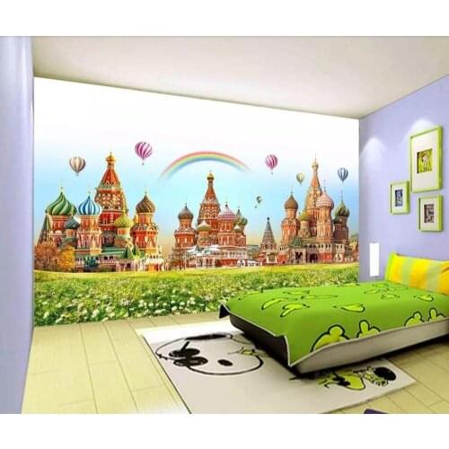 Childrens room castle fantasy world living room bedroom background wall