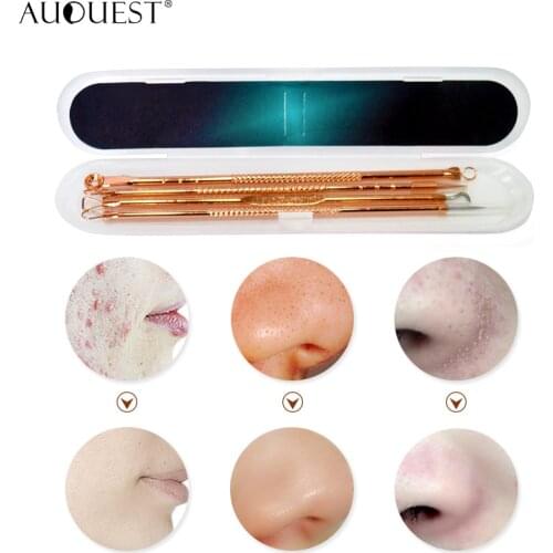Hot Selling Rose Gold Needle Tool Face Care Blackhead Extractor Comedone Acne Blemish Remover Acne Needle Treatment 4pcs