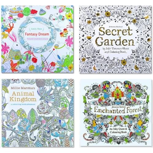 1 Pcs 24 Pages Ocean Inky Adventure Coloring Book for Children Adult Relieve Stress Kill Time Painting Drawing Art Book
