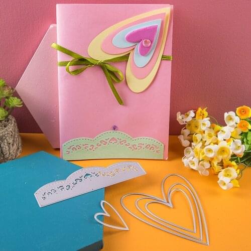 Lace Frame Metal Cutting Dies Cut Die Mold Various Heart Scrapbook Paper Craft Knife Mould Blade Punch Stencils Dies 2020 New