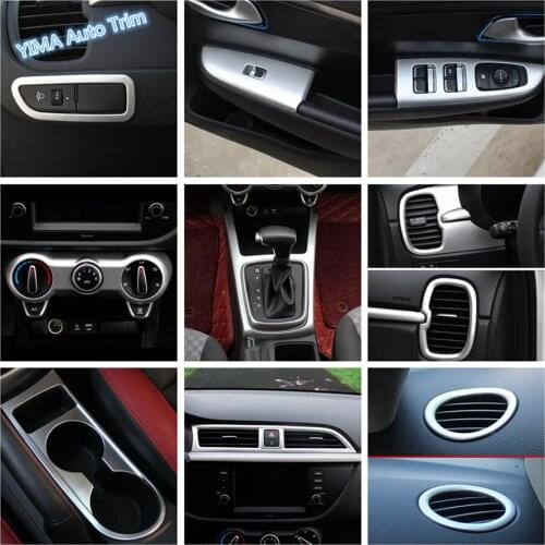 Lapetus Head Lights Lamps Switch Button Panel / Water Cup Holder Panel Cover Trim For Kia Rio 4 X-line 2017-2020 Matte Interior