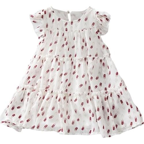 Summer Casual Baby Girls Chiffon Dresses High Quality Toddler Kids Dresses Clothes