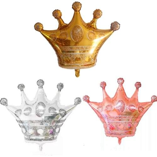 LQZZY big silver crown party foil Balloon 20 years old Happy Birthday decoration golden crowns baby shower helium ball