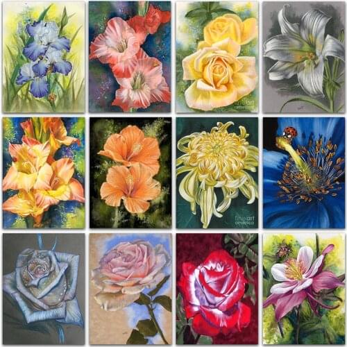 5D Diamond Painting Kit landscape flower rose peony lotus Full Square&Round embroidery mosaic Cross stitch Paint home decor art
