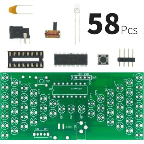 5V Electronic Hourglass DIY Kit Funny Electric Production Kits Precise With LED Lamps Double Layer PCB Board 84*40mm