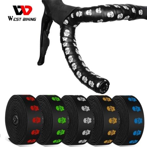 WEST BIKING Bike Handlebar Tape EVA PU Road Bicycle Handlebar Tape Anti-slip Shock Absorption Cycling Wrap End Plug Accessories