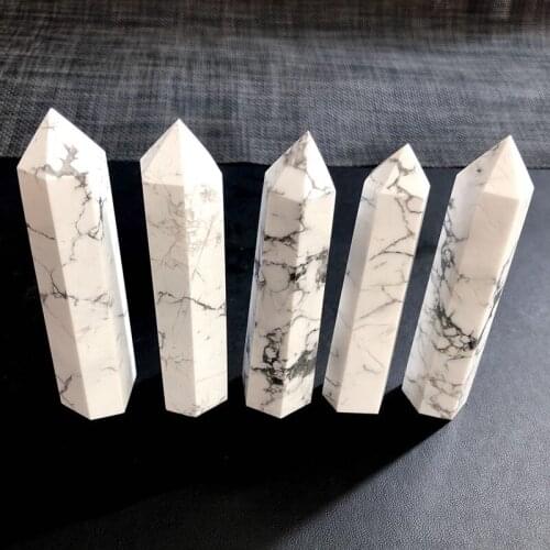 Natural White Turquoise Quartz Crystal Wand Point Mineral Specimens Reiki Healing Home Decoration For Sale