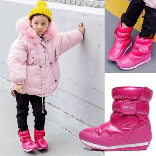 New Winter Children Snow Boots Girls Shoes Waterproof Boys Boots 30% Real Wool Toddler Kids Boots Fashion Sneakers Ankle Boots