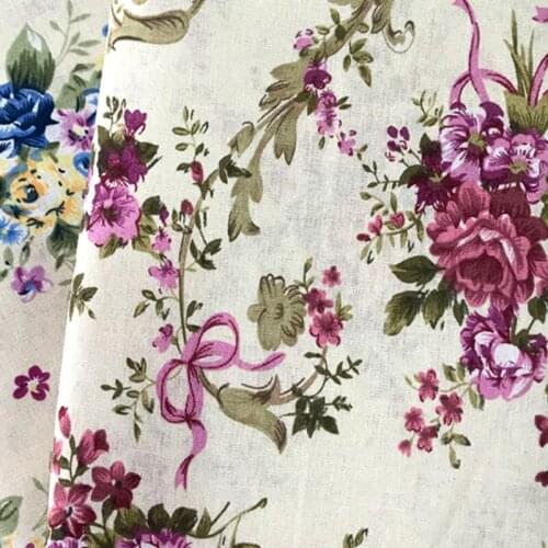 Penoy Printed Cotton And Linen Fabric Printed Upholstery Cloth DIY Sofa Curtain Tablecloth Home Decor Tissue