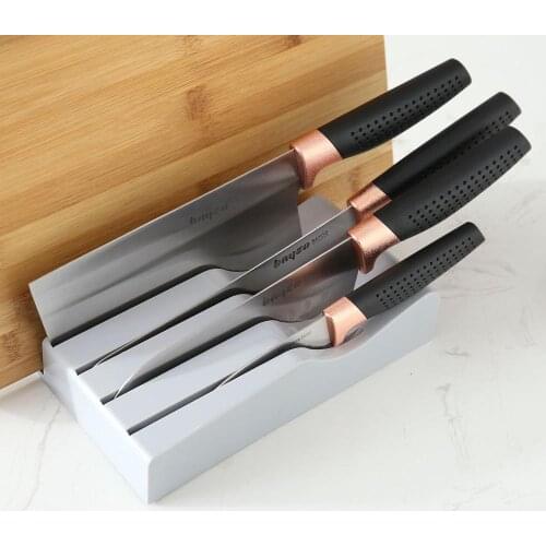 Multi Grids Plastic Knife Holder Plastic Cutting Board Rack Multi Grids Kitchen Cutlery Storage Shelf