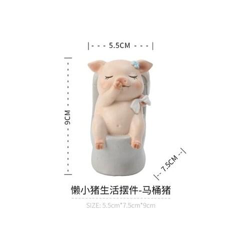 PRZY 3D Sofa Bath Toilet Guitar Eating Pig Silicone Mold Cute Lazy Pig Molds Handmade Cake Mould for Cake Decoration Clay Resin