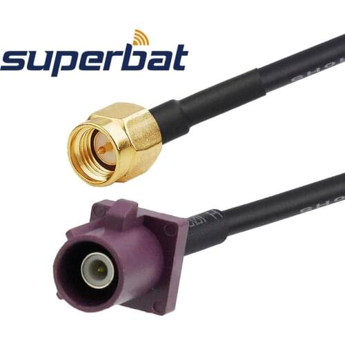 Superbat Fakra "D" Plug Straight to SMA Male Straight Pigtail Cable RG174 15cm for GSM Antenna