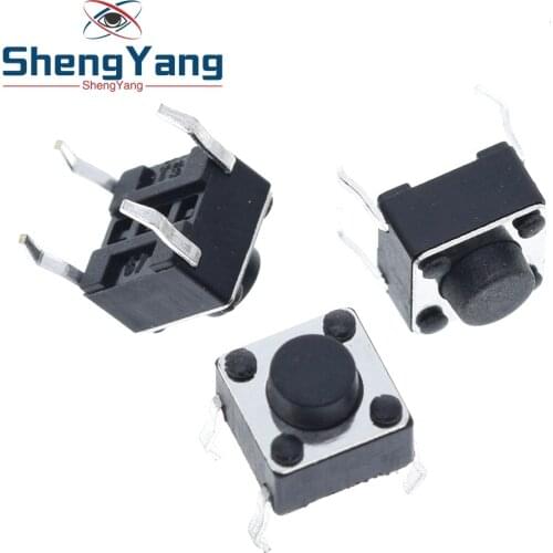 100pcs Tactile Switch Momentary Tact 6x6x5 6*6*5mm DIP Middle 4 pin ever