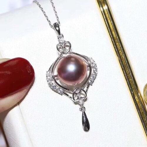 Unique Design 925 Sterling Silver Pearl Pendant Mounts Pendant Findings and Component Jewelry Parts Fittings Women Accessories