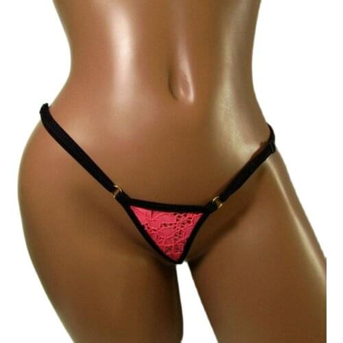 CC Thong Plus Size Women Low Waist Lace Panties Femlae Lingerie Underwear Micro Bikini Adjust G-String Seamless Underpant