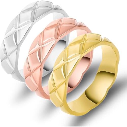 Luxury Brand Punk Cross Rings For Women Jewelry Titanium Steel Finger Ring Gold Sliver Wedding Accessory Bijoux Couple Love Gift