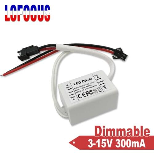 1-3x1W Dimmable LED Driver 300mA 1 2 3 W Watt Lighting Transformers Power Supply For 1W 2W 3W GU10 E27 Spotlight Lamp Bulb