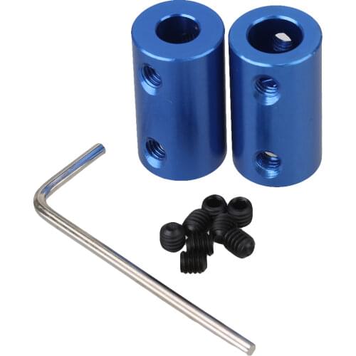 2pcs Aluminum Alloy Shaft Robot Rigid Copper Motor Coupling Coupler 6.35mm-8mm