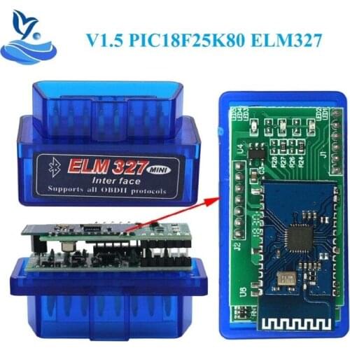 50pcs/lot ELM327 V1.5 Bluetooth With PIC18F25K80 Car Diagnostic Tool ELM 327 BT For Android ELM 327 V1.5 Code Reader Scanner