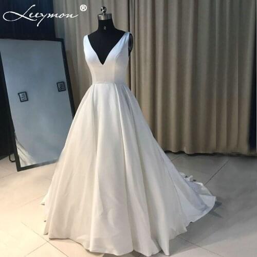 Dlynmoo Satin Wedding Dresses