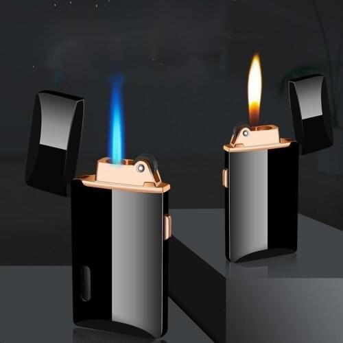 Double Fire Direct Fire Variable Fire Lighter Windproof Inflatable Double Fire Lighter Mens Gift