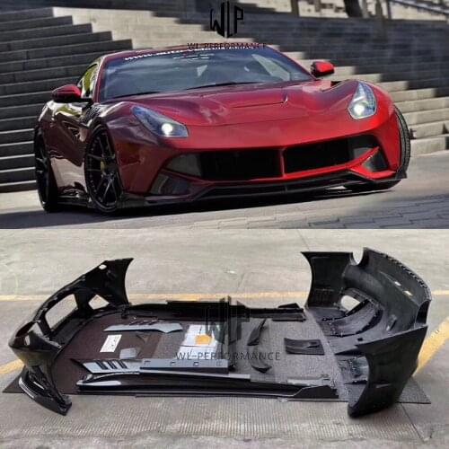 F12 SVR style Car body kit Carbon fiber FRP front bumper rear bumper side skirts rear spoiler for F12 SVR style