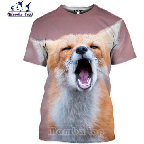 Mamba top Fox T Shirt 3D Sly Animal Mens T-shirts Hot Short Sleeve Men Tshirt Sport Cute Vulpes Hip Hop Women Sweatshirt E020-1