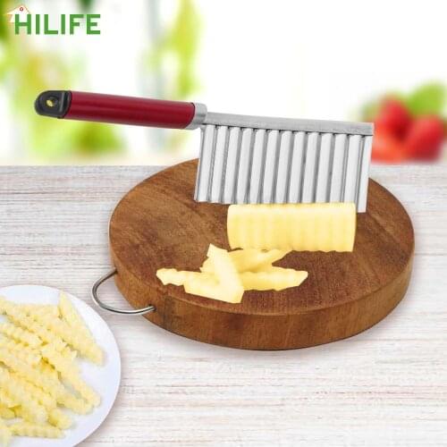 HILIFE Wavy Cutter Cutting Slicer Random Color Potato Cucumber Carrot Cooking Tool Multifunctio Vegetable Fruit Stainless Steel