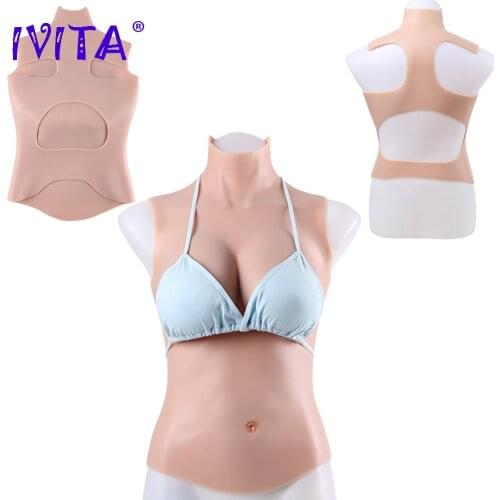 IVITA 100% Artificial Realistic Silicone Breast Form Fake Boobs Breasts For Crossdresser Transgender Shemale Drag Queen Cosplay