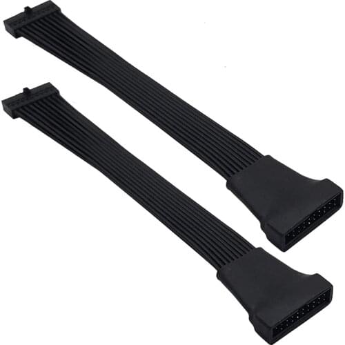 Small Mini USB 3.0 19/20 Pin Internal Extension Header Adapter Cable for Motherboard 4.7 Inches (2 Pack)