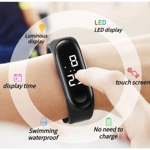 M4 Mens Fashion Watch Womens Clock Heart Rate Blood Pressure Monitoring Tracker Fitness Wristband Bluetooth Connection