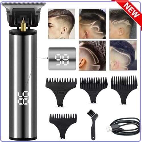 SEXYGO Electric Hair Trimmer USB Rechargeable Baldheaded Hair Clipper LED Display Cordless Shaver Trimmer Hair Cutting Machine