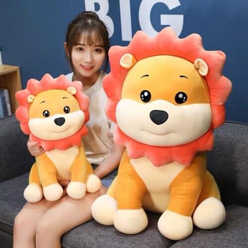 Stuffed Plush Happy Lion Toys Pillow Kawaii Sleeping Pillow Cute Lion Doll Plush Toy Children Birthday Christmas Gift