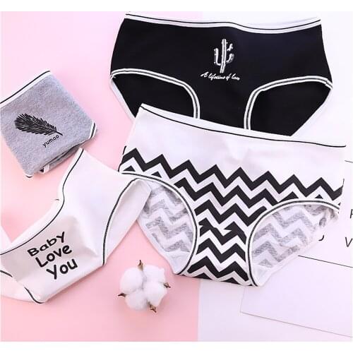 Nordic simple INS style ladies underwear women cotton crotch sexy large cotton seamless waist girl briefs T617