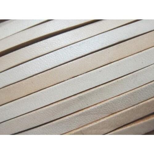 5x2mm Genuine leather cord 5mm Natural color Flat leather cord