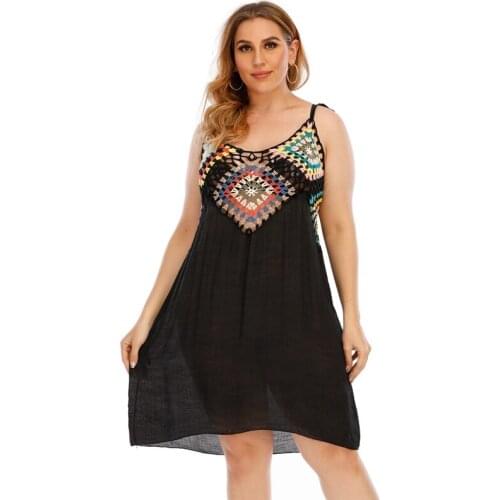 Beach Cover Up Women Beach Dress Plus Size Bathing Suit Cotton Beachwear Crochet Beach Swimsuit Cover Ups Swimwear 2021 New