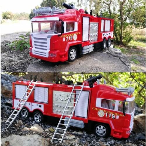 RC Water Spray Fire Truck Music Light Remote Control Car Kids Toy Boys Girls Gift