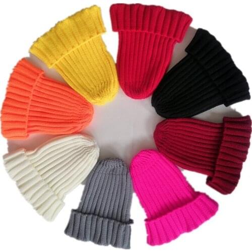 New Solid Stripe Knitted Beanies Hat for Men Women Unisex Autumn Winter Girl Outdoor Warm Soft Skullies Hat Bonnets Wholesale