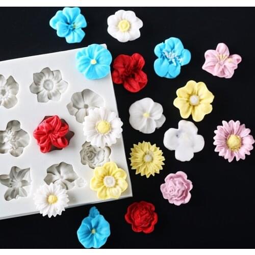 Minsunbak Flowers silicone fondant mold Chocolate candy sugar craft DIY cake decoration tool