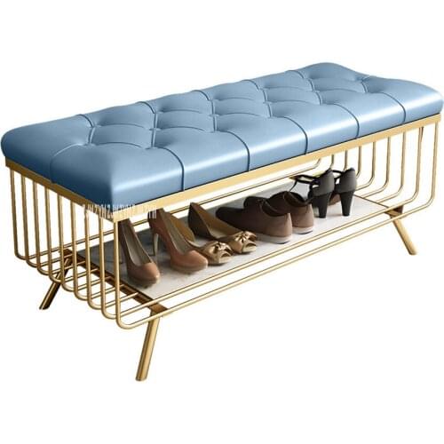 Modern Simple Bed Side Bench Creative Leather Change Shoe Bench Stool Doorway Clothing Store Fitting Room Sofa Footstool