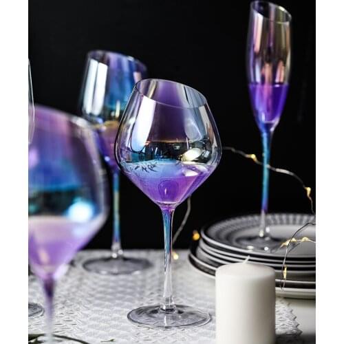 2Pcs Ion-plated crystal glass Cup goblet champagne glasses wine glass cups wedding home drinking Bar Hotel kitchen accessories