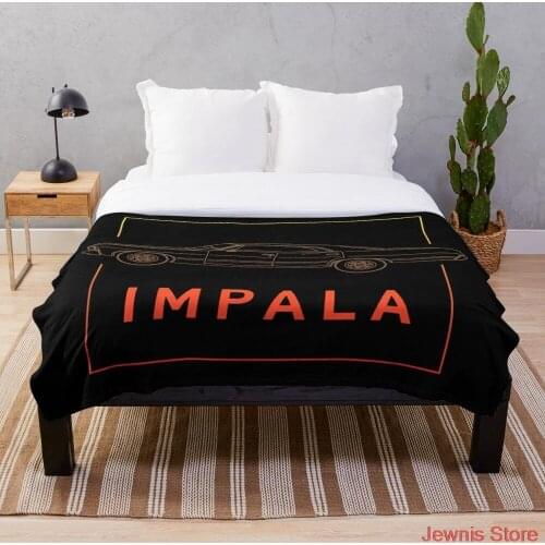 Supernatural 1967 Chevy Impala Blanket Warm Cozy Letter Throw Blanket Print on Demand Sherpa Blankets for Sofa Thin Quilt