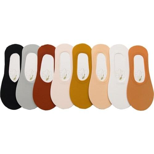 Spring Summer Women Invisible Socks Comfortable Cotton Solid Color Womens Boat Socks Casual Ankle Socks Shallow Mouth Socks