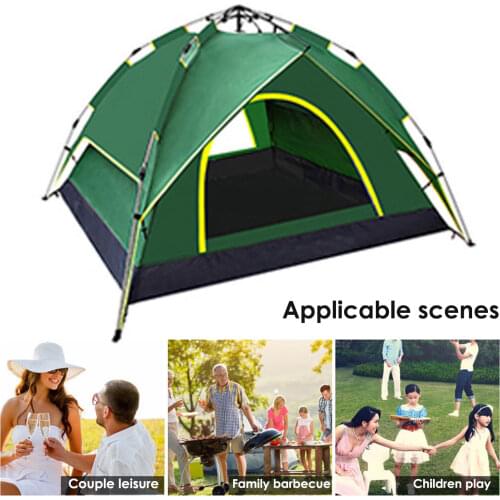 Windbreak Waterproof Beach Tents Outdoor Automatic Pop Up Tent Easy Setup Double Layer Camping Tent for 2-3 Person