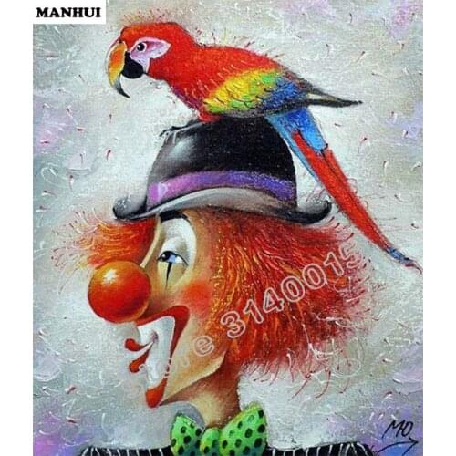 Diamond Embroidery Parrot clown DIY Diamond Painting Cross Stitch Picture Rhinestones Full Square Diamond Mosaic BAC018