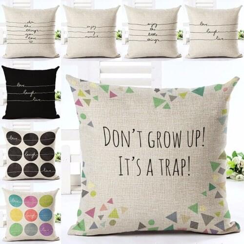 High Quality Fashion Letter Throw Pillow Geometry Printed Cushion Cover Decorative Sofa Car Chair Home Decor Pillow Case