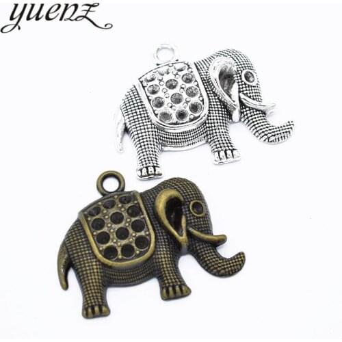 YuenZ 3 pcs Antique silver color charms Elephant Zinc alloy Jewelry DIY Charms Pendant Necklace, earring Bracelet 37*30mm D9295