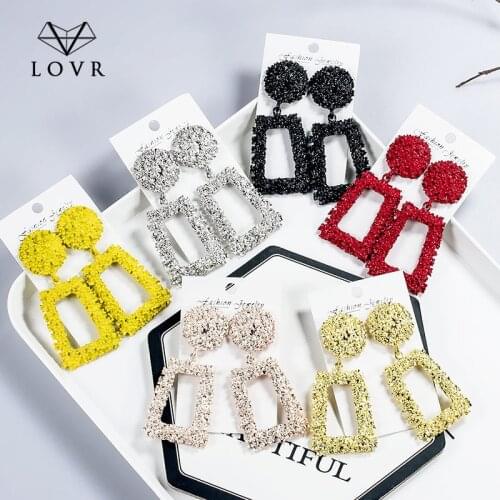 LOVR 2019 Luxury Metal Long Big Drop Earrings for Women Girl Fashion Charm Party Exaggerated Vintage Earring Jewelry Gift